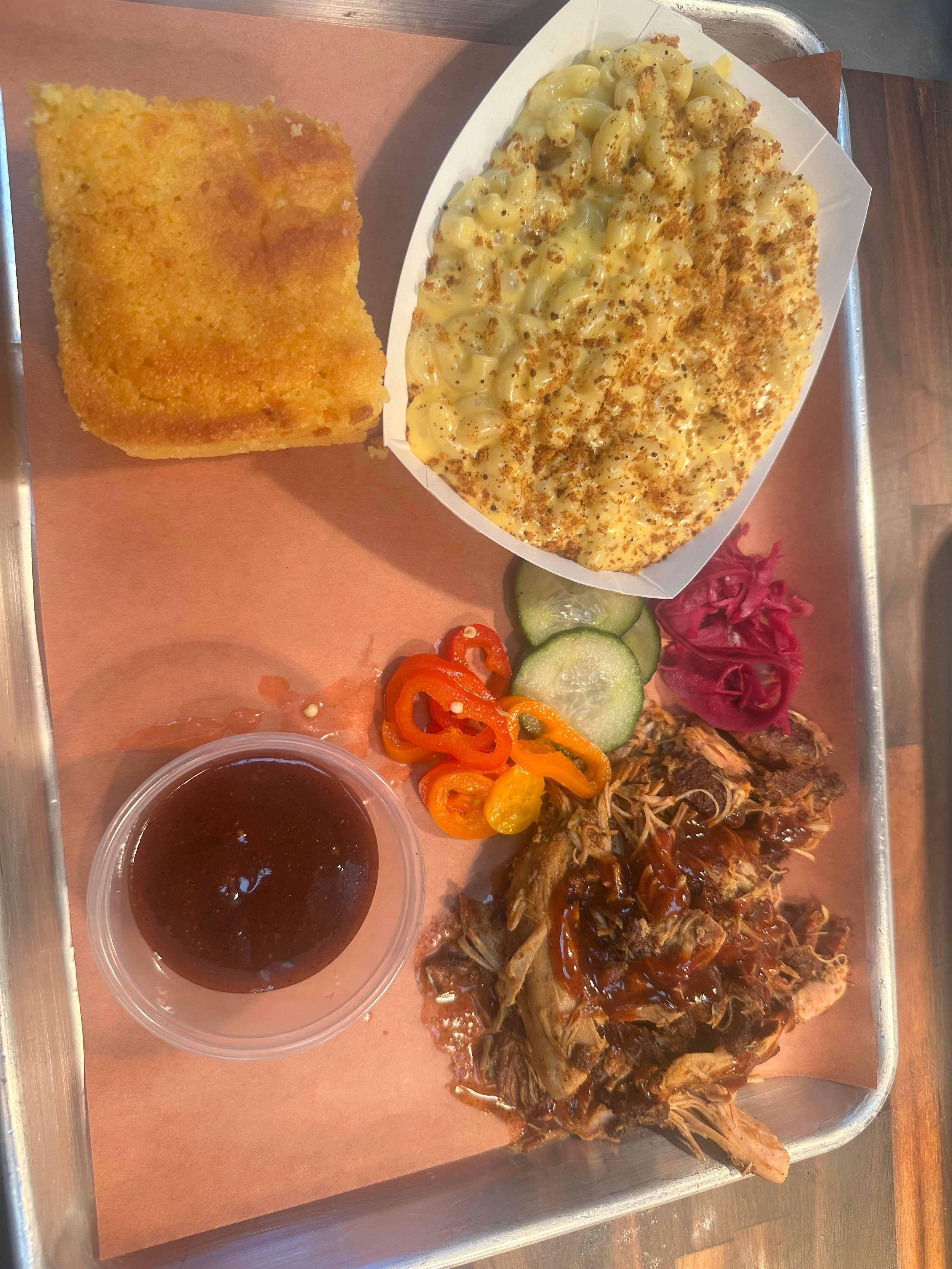 Pulled BBQ Chicken Platter.