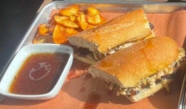 Brisket French Dip Sandwich.